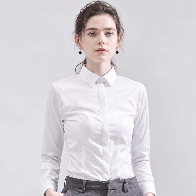 白襯衫女|竹纖維免燙・隱藏釦子・面試上班首選 細節圖9